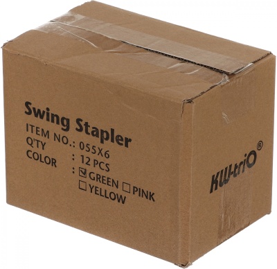 Степлер Kw-Trio 055X6-GRN Swing Standing 24/6 26/6 (20листов) зеленый 100скоб пластик коробка