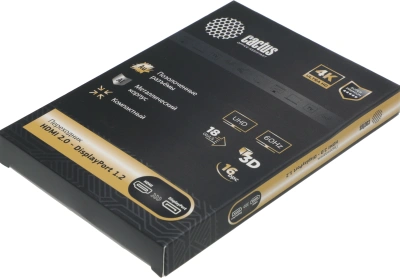 Переходник аудио-видео Cactus CS-HDMI-DP-ADR HDMI (m)/DisplayPort (f) позолоч.конт. серый