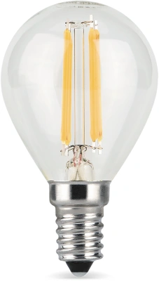 Лампа светодиодная Gauss Filament 7Вт цок.:E14 шар 220B св.свеч.бел.нейт. P45 (упак.:10шт) (105801207)