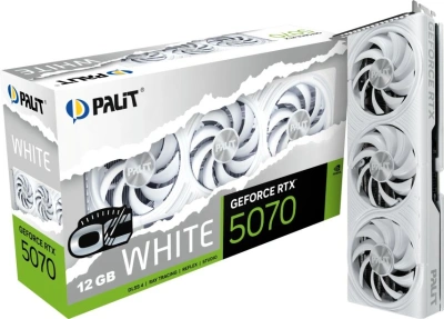 Видеокарта Palit PCI-E 5.0 PA-RTX5070 WHITE OC NVIDIA GeForce RTX 5070 12Gb 192bit GDDR7 2325/28000 HDMIx1 DPx3 HDCP Ret