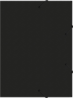 Папка-короб на резинке Бюрократ -BA25/05BLCK пластик 0.5мм корешок 25мм A4 черный