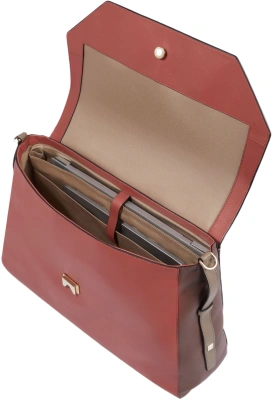 Деловая сумка женская Piquadro Circle BD6778W92/ARTM с отделением для ноутбука 14" терракотовая/кофейная натур.кожа