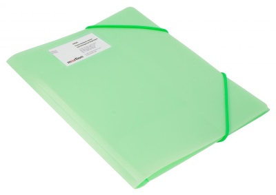 Папка на резинке Бюрократ Минерал GEMPR05GRN A4 пластик 0.5мм кор.30мм зеленый турмалин карман для визитки
