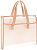 Папка-портфель Deli PM308RED на кнопке 7 отдел. A4 с окантовкой пвх прозрачный/красный