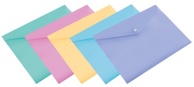 Конверт на кнопке Бюрократ Пастель -PKPAST/YEL A4 пластик 0.18мм желтый