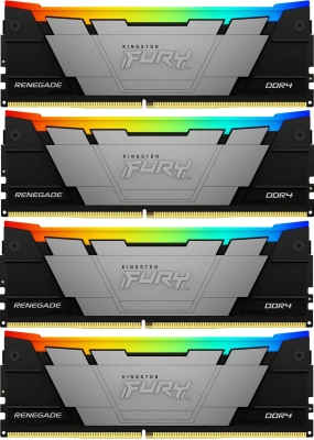 Память DDR4 4x8GB 3600MHz Kingston KF436C16RB2AK4/32 Fury Renegade RGB RTL Gaming PC4-28800 CL16 DIMM 288-pin 1.35В single rank с радиатором Ret