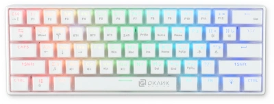 Клавиатура Оклик K763W механическая белый USB беспроводная BT/Radio Multimedia for gamer LED (1920562) кабель 1.5м