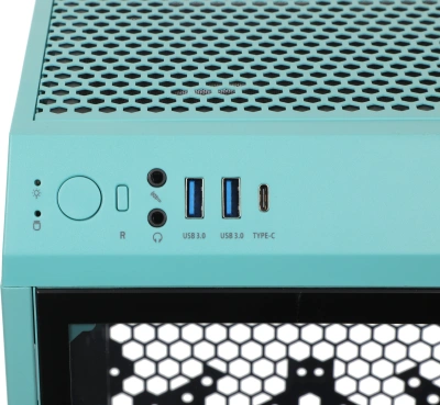 Корпус Thermaltake The Tower 100 Turquoise голубой без БП miniITX 1x120mm 3x140mm 2xUSB3.0 audio bott PSU