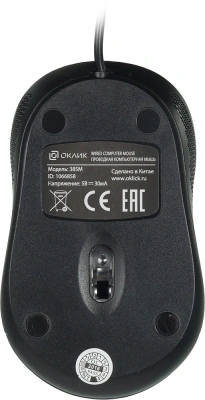 Мышь Оклик 385M черный оптическая 1600dpi USB для ноутбука 3but (1066858)