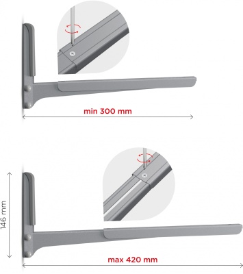 Кронштейн для СВЧ Holder MWS-2003 металлик макс.40кг настенный фиксированный