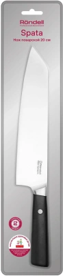 Нож кухонный Rondell Spata RD-2009 стальной шеф лезв.20мм прямая заточка черный блистер