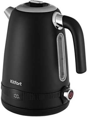 Чайник электрический Kitfort КТ-6121-1 1.7л. 2200Вт черный корпус: металл/пластик