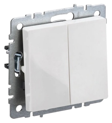 Выключатель IEK Brite ВС10-2-0-БрБ скрыт. 2кл. IP20 белый (BR-V20-0-10-K01)