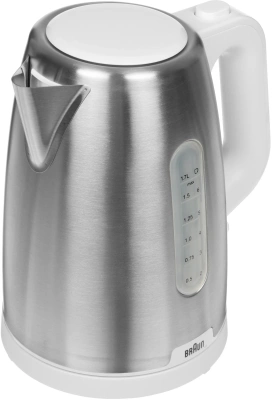 Чайник электрический Braun WK1500WH 1.7л. 2200Вт сталь/белый корпус: металл/пластик