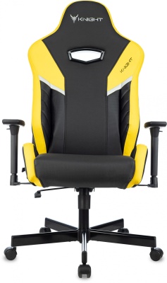 Кресло игровое Knight Thunder 5X черный/желтый экокожа крестов. металл
