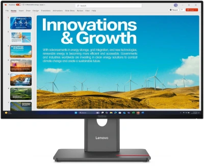 Монитор Lenovo 23.8" ThinkVision P24QD-40 черный IPS LED 4ms 16:9 HDMI матовая HAS Piv 1500:1 300cd 178гр/178гр 2560x1440 120Hz DP QHD USB