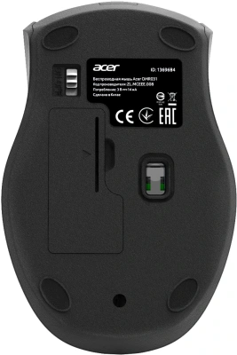 Мышь Acer OMR031 черный/синий оптическая 1600dpi беспров. USB 4but (ZL.MCEEE.008)