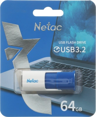 Флеш Диск Netac 64GB U182 NT03U182N-064G-32BL USB3.2 синий/белый
