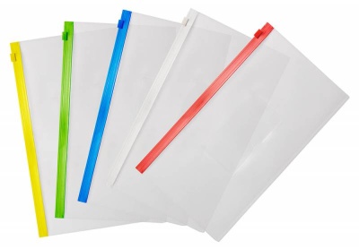 Папка на молнии Бюрократ -BPM6ABLUE A6 150x265мм полипропилен 0.15мм карм.для визит. цвет молнии синий