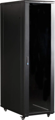 Шкаф серверный Lanmaster (TWT-CBB-32U-6X10-G1) напольный 32U 600x1000мм пер.дв.стекл 2 бок.пан. задн.дв.двуст. 800кг черный 90.3кг 1610мм IP20 сталь