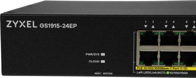Коммутатор Zyxel GS1915-24EP-EU0101F (L2) 24x1Гбит/с 12PoE+ 130W управляемый