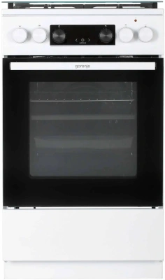 Плита Комбинированная Gorenje GK5C40WF белый (стеклянная крышка) реш.чугун