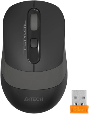 Мышь A4Tech Fstyler FG10S черный/серый оптическая 2000dpi silent беспров. USB для ноутбука 4but (FG10S GREY)