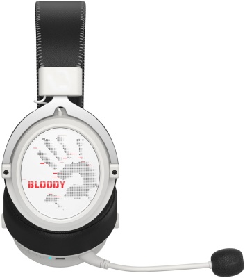 Наушники с микрофоном A4Tech Bloody MR590 Sports белый/черный 1.5м мониторные BT/Radio/3.5mm оголовье (MR590+ WIRED/SPORT WHITE)