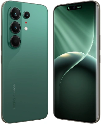 Смартфон Tecno Camon 50 Ultra 5G 256Gb 8Gb зеленый моноблок 3G 4G 2Sim 6.78" 1208x2644 Android 16 50Mpix 802.11 a/b/g/n/ac/ax NFC GPS GSM900/1800 GSM1900 Protect FM