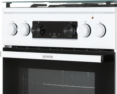 Плита Комбинированная Gorenje GK5C40WF белый (стеклянная крышка) реш.чугун