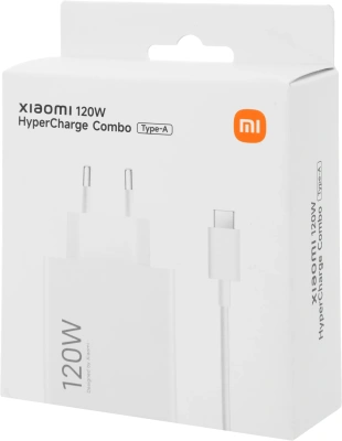 Сетевое зар./устр. Xiaomi 120W HyperCharge Combo (Type-A) EU 120W 6A (PD+QC) USB универсальное белый (BHR9462EU)