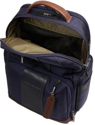 Рюкзак мужской Piquadro Brief2 CA4439BR2BM/BLUCU темно-синий/коричневый нейлон/натур.кожа