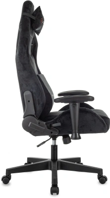 Кресло игровое Zombie Ghost Fabric черный Light-20 с подголов. крестов. пластик