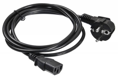 Кабель Buro BU-PCAB-ZP1 IEC C13 Евровилка угловой 3м черный (пакет)