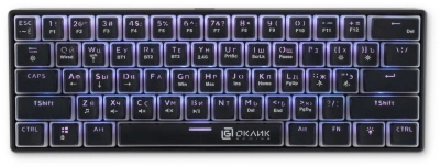 Клавиатура Оклик K763W механическая черный USB беспроводная BT/Radio Multimedia for gamer LED (1920548) кабель 1.5м