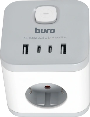 Сетевой разветвитель Buro BU-PW3UC-W (3 розетки) белый (коробка)