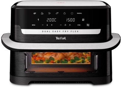 Аэрогриль Tefal Dual Easy Fry Flex EY9228E0 9л 2700Вт черный/серебристый (1510003154)