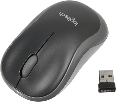 Мышь Logitech M185 черный/серый оптическая 1000dpi беспров. USB для ноутбука 2but (910-002252)