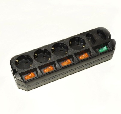Сетевой удлинитель Most A10 1.6м (6 розеток) черный (коробка)