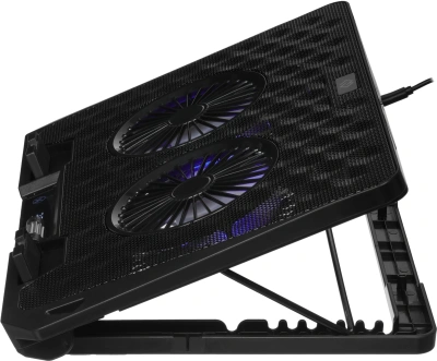 Подставка для ноутбука Digma D-NCP170-2x110 18" 400x288x45мм 52дБ 2xUSB 2x 110ммFAN 1100г Fan-control металл/пластик черный