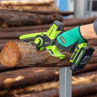 Цепная пила Greenworks G24MCS10 аккум. дл.шины:4"(10cm) 1аккум. 2Ач ЗУ (2008207UA)