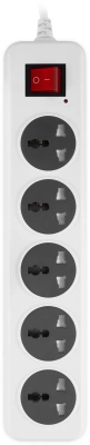 Сетевой фильтр Buro 500UNH-1.8-WG 1.8м (5 розеток) белый/серый (коробка)
