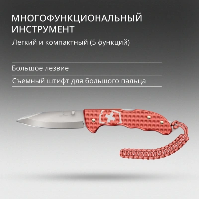 Нож перочинный Victorinox Evoke Alox LE 2025 Stone Red (0.9415.L25) 136мм 5функц. красный подар.коробка