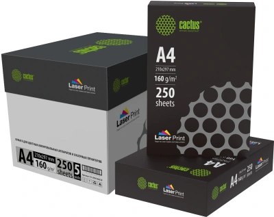 Бумага Cactus CS-LPA4160250 A4 марка A/160г/м2/250л./белый CIE170% для лазерной печати