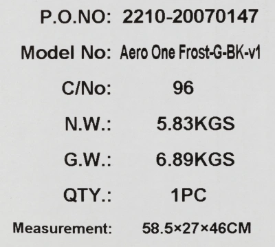 Корпус Aerocool Aero One Frost-G-BK-v1 черный без БП ATX 4x120mm 2x140mm 2xUSB3.0 audio bott PSU