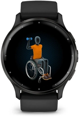 Смарт-часы Garmin Venu 3 35.4мм 1.4" AMOLED корп.черный рем.черный разм.брасл.:135-200мм (010-02784-01)