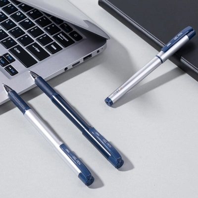 Ручка гелев. Deli EG159-BL ассорти d=1.0мм син. черн. резин. манжета