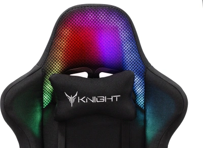 Кресло игровое Knight Wolf RGB черный с подголов. крестов. пластик пластик черный