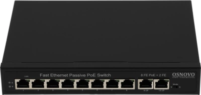 Коммутатор Osnovo SW-21000/A(120W) (L2) 10x100Мбит/с 8PoE 120W неуправляемый