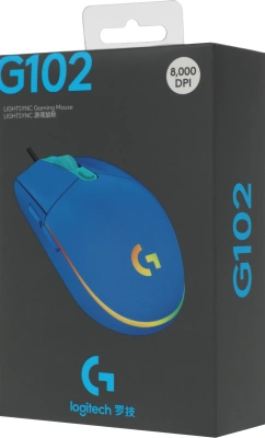 Мышь Logitech G102 LightSync синий оптическая 8000dpi USB 6but (910-005810)